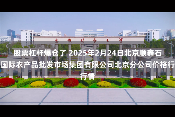 股票杠杆爆仓了 2025年2月24日北京顺鑫石门国际农产品批发市场集团有限公司北京分公司价格行情